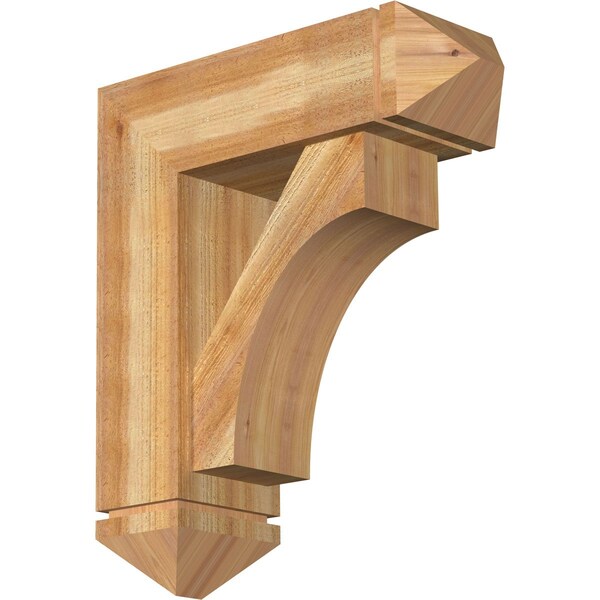 Ekena Millwork Westlake Arts and Crafts Rough Sawn Bracket w/ Offset Brace, Western Red Cedar, 8"W x 24"D x 28"H BKT0806X24X28WTL03RWR - main